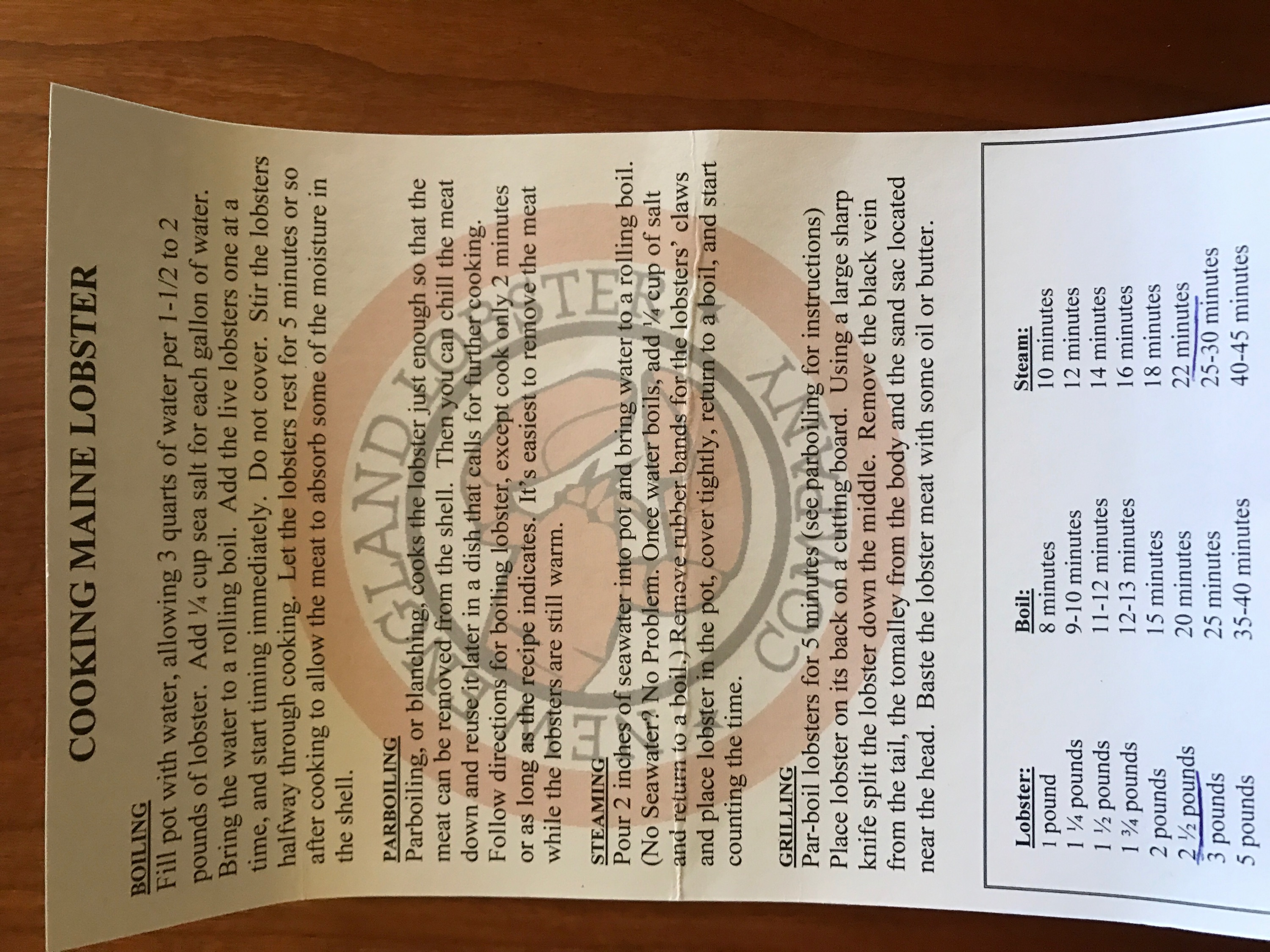 Cooking Maine lobsters